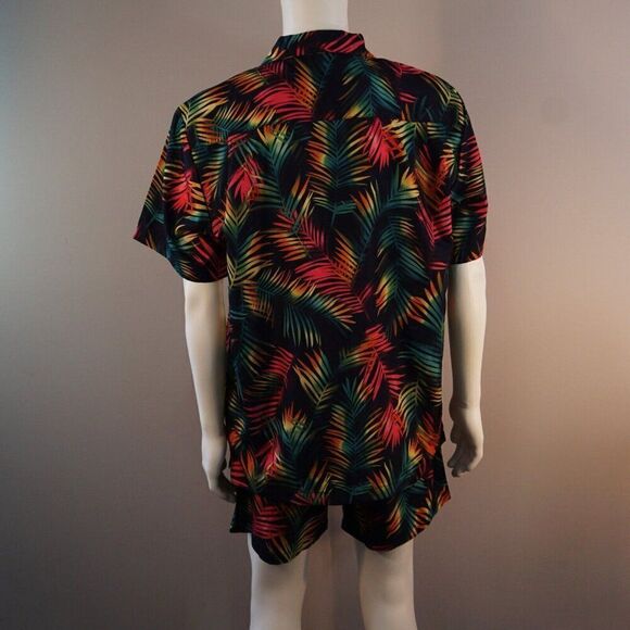 Trunks Surf And Swim Co Mens L Beachwear Shirt and Swim Short Set Feather Leaf - Picture 3 of 9
